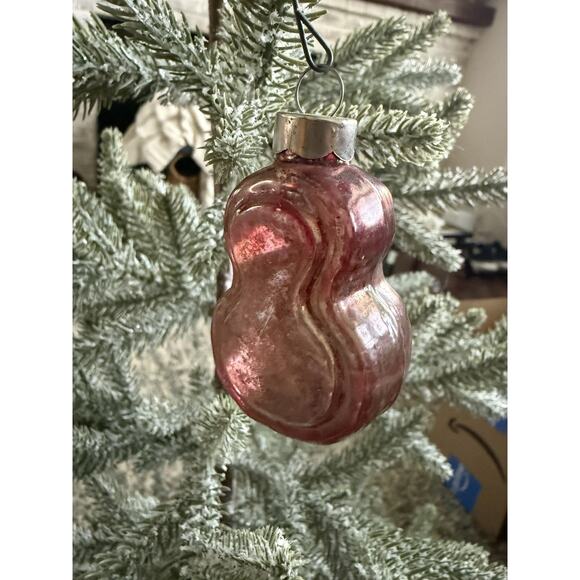 Vintage Corning Glass Musical Instrument Cello Violin Christmas Ornament USofA - Picture 1 of 1